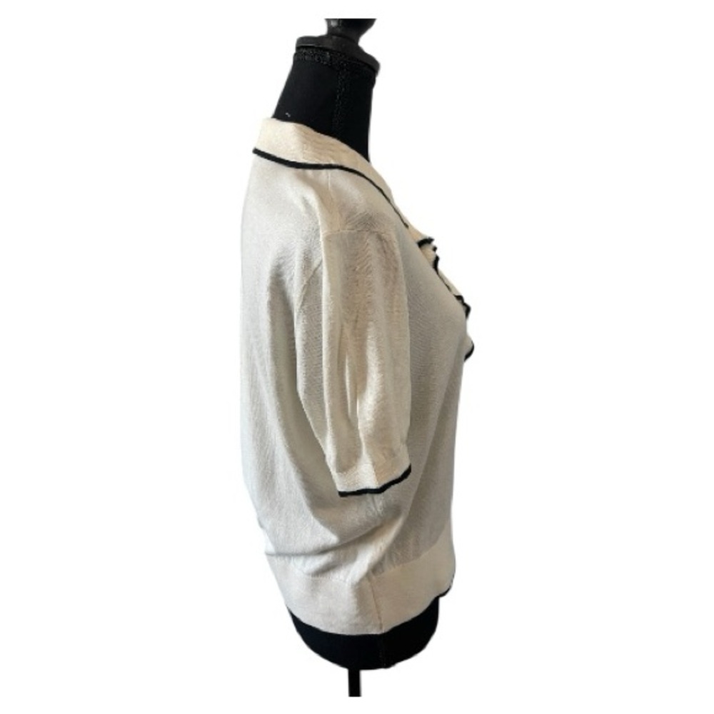 Ralph Lauren Ivory Knit Ruffle Polo Top – Size XL l Poshmark - Picture 5 of 6